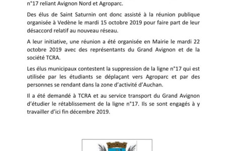 Réseau de bus suppression ligne 17